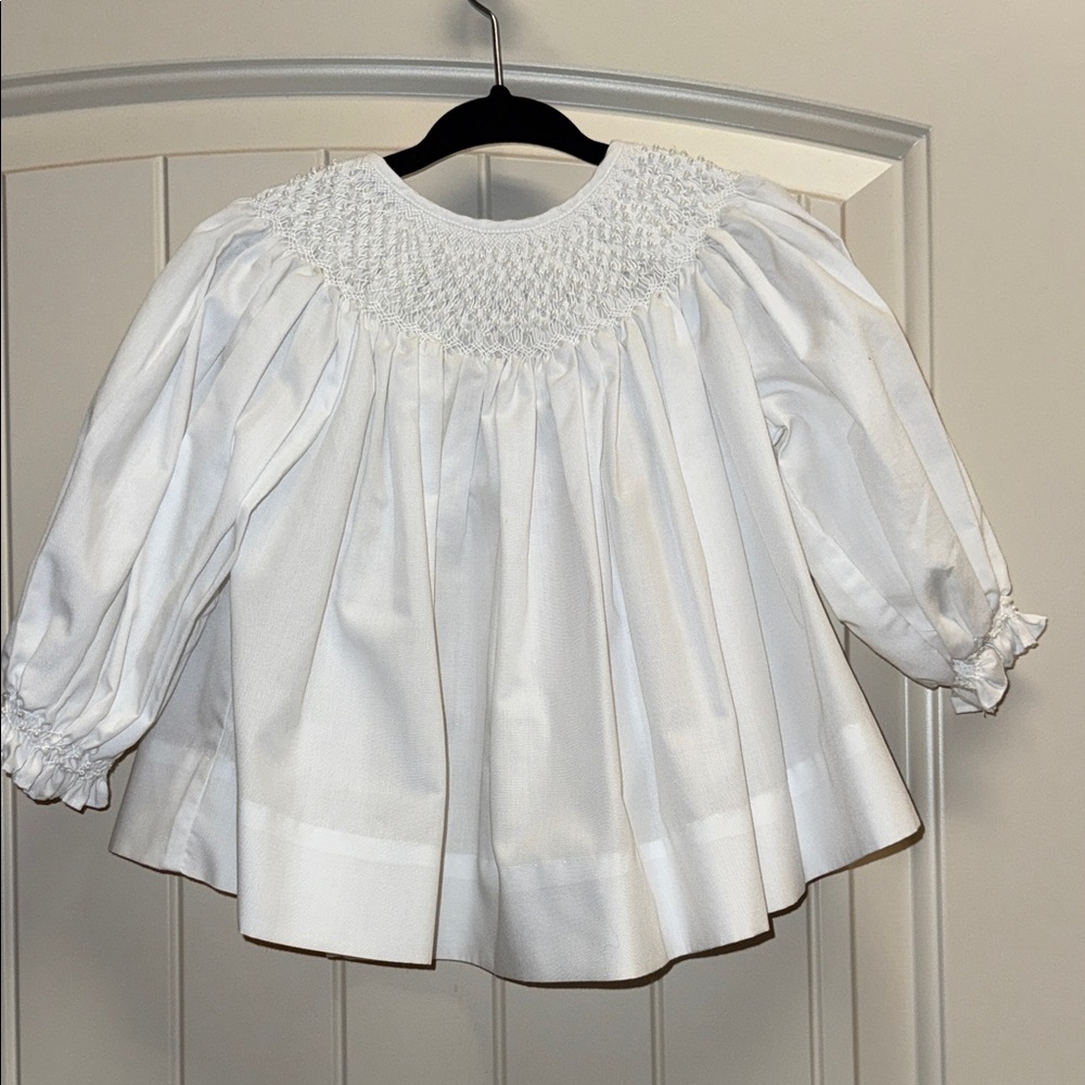 White Smocked Baby Outfit